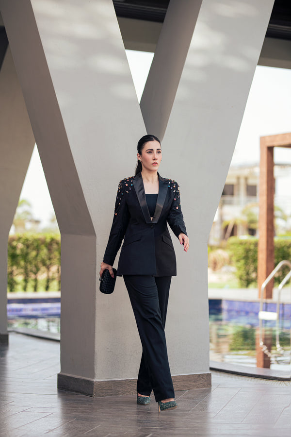 Fabergé Black - Gem Suit (Hand-Stitched Craftsmanship)