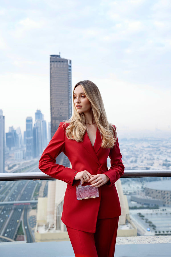 Emirates Red - Asymmetrical Structured Suit